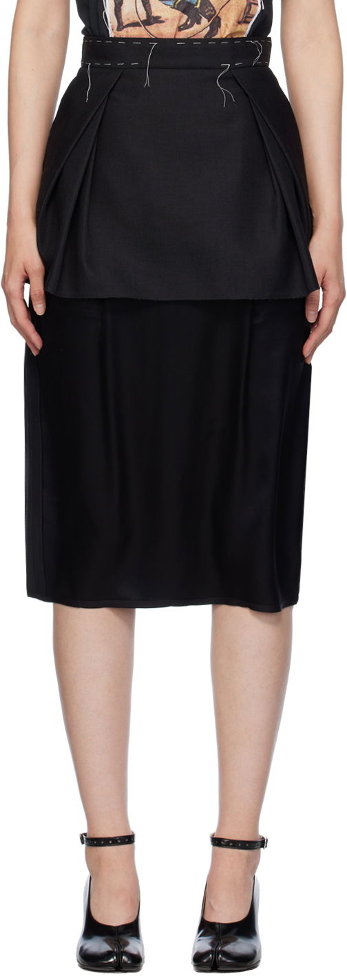 Kjol Maison Margiela Work-In-Progress Midi Skirt Svart | S51ME0021 S78413