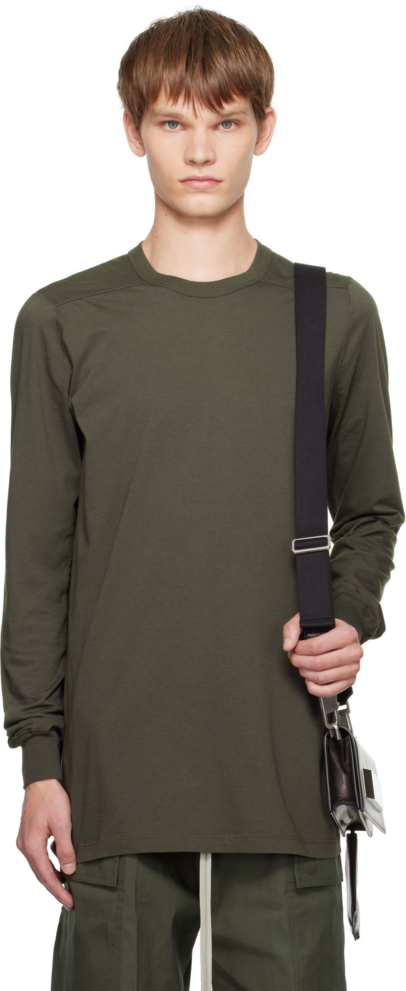T-shirt Rick Owens Rick Owens Concordians Level Long Sleeve T-Shirt Grön | RU02E1266 JA