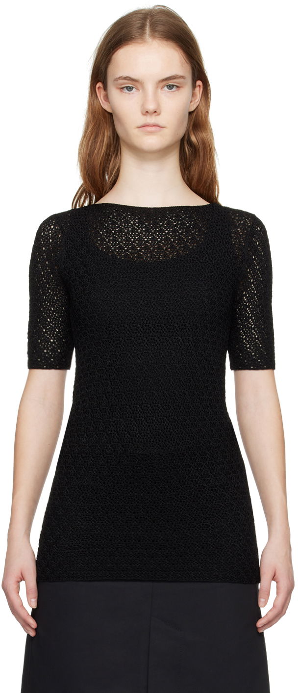 T-shirt TOTEME TOTEME Slim Knit T-Shirt Svart | 242-WRT2837-YA0040, 0