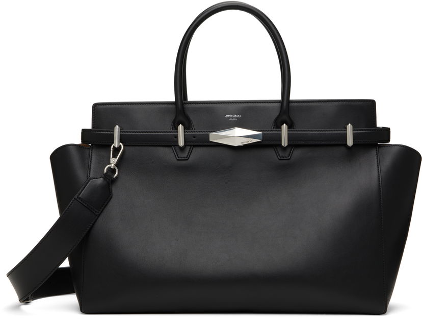Handväska Jimmy Choo Jimmy Choo Diamond Belted Top Handle Bag Svart | DIAMOND BELTED TH/M
