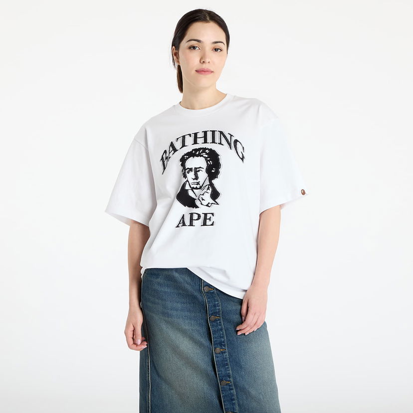 T-shirt BAPE A BATHING APE Beethoven Graphic Relaxed Fit T-Shirt Vit | 001CSL301340MWHT