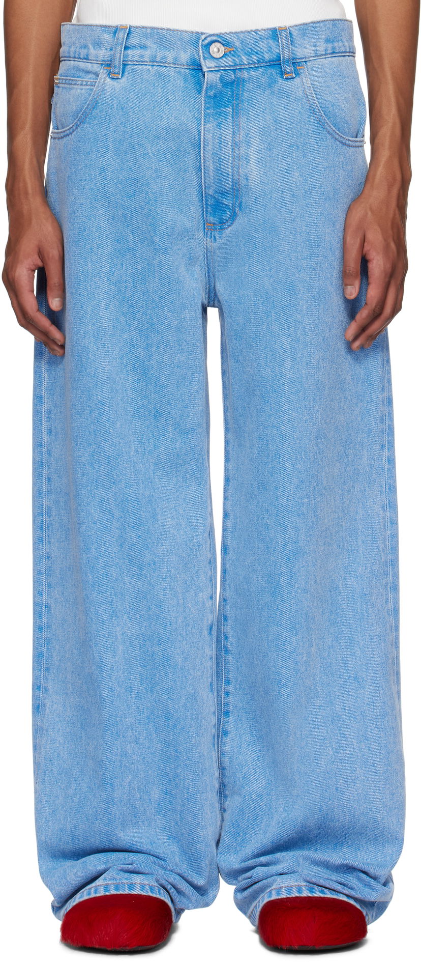 Jeans Marni Marni Organic Wide-Leg Jeans Blå | PUJU0103A0 USCW91