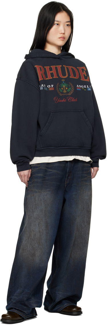 Sweatshirt Rhude Rhude 'Bay Of Angels Yacht Club' Hoodie Mörkblå | RHPS25HO01012, 3