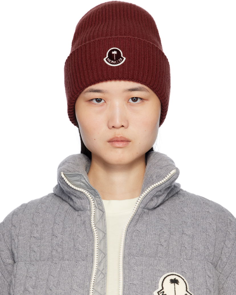 Mössa Moncler Palm Angels x Logo Beanie Bourgogne | J209L3B00004M1241