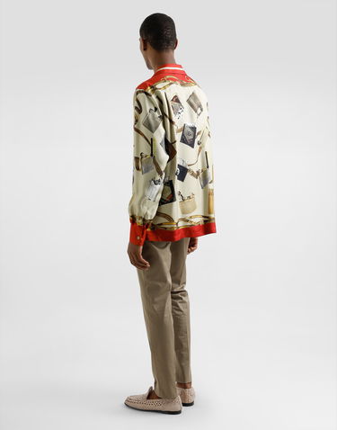 Skjorta Dolce & Gabbana Dolce & Gabbana Men's Silk Shirt with Lighter and Belt Print Flerfärgad | G5IF1THI1VNHH5HX, 2
