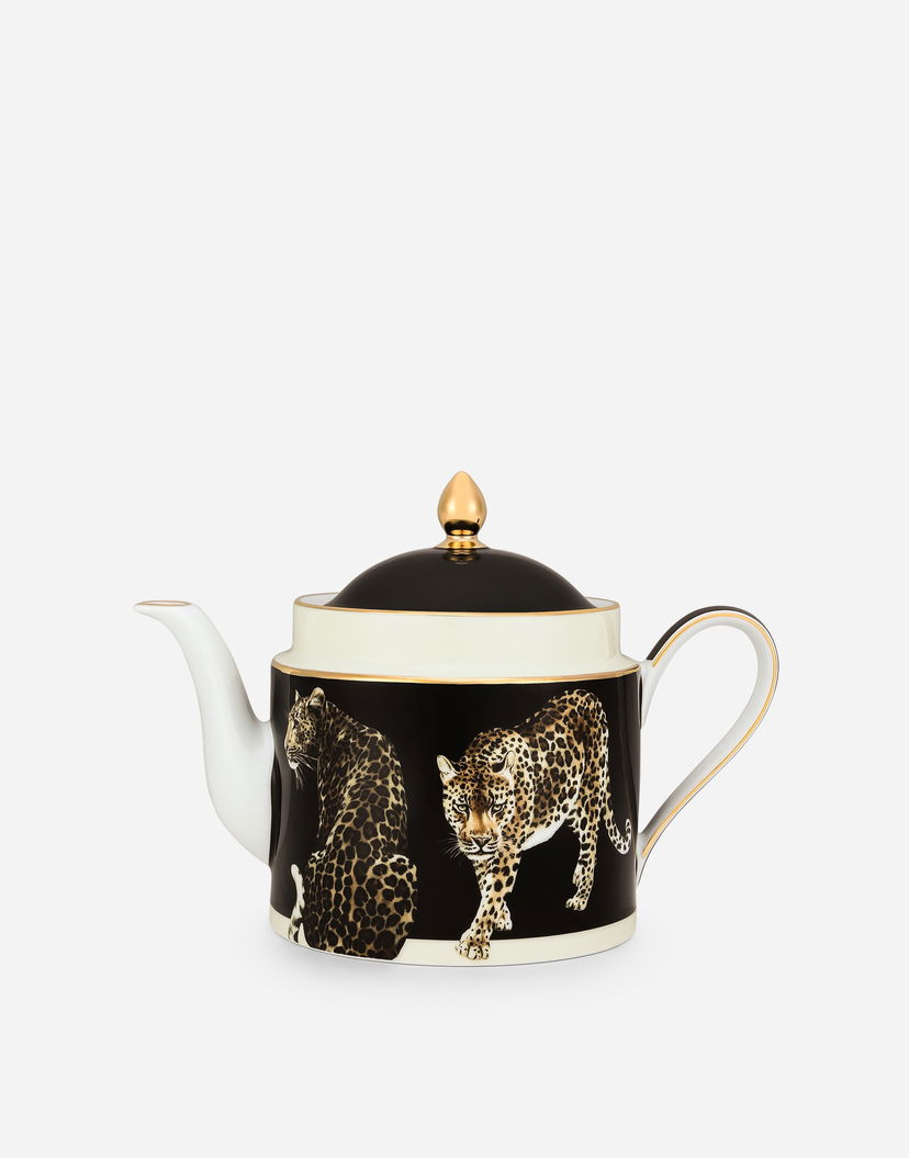 Heminredning Dolce & Gabbana Porcelain Teapot with Leopard Print Svart | TC0127TCA39UL018