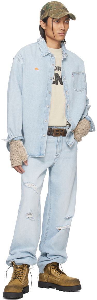 Sweatshirt ERL Printed Crewneck Sweatshirt Beige | ERL07N026, 4