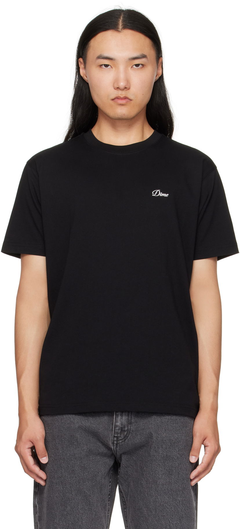 T-shirt Dime Dime Cursive Logo T-Shirt Svart | DIMEFA2544BLK