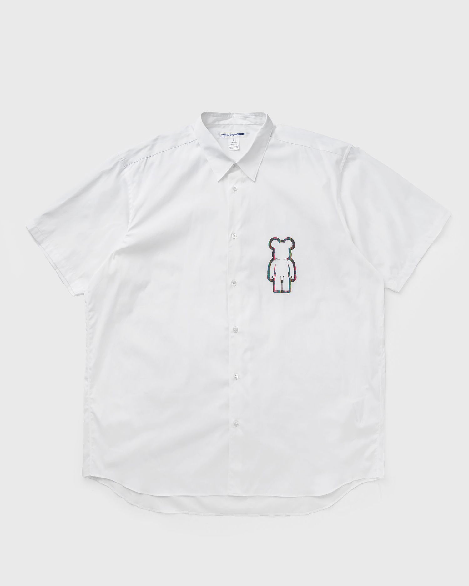 Skjorta Comme des Garçons Short Sleeve Woven Shirt with Bear Graphic Vit | FO-B038-S25-1, 1
