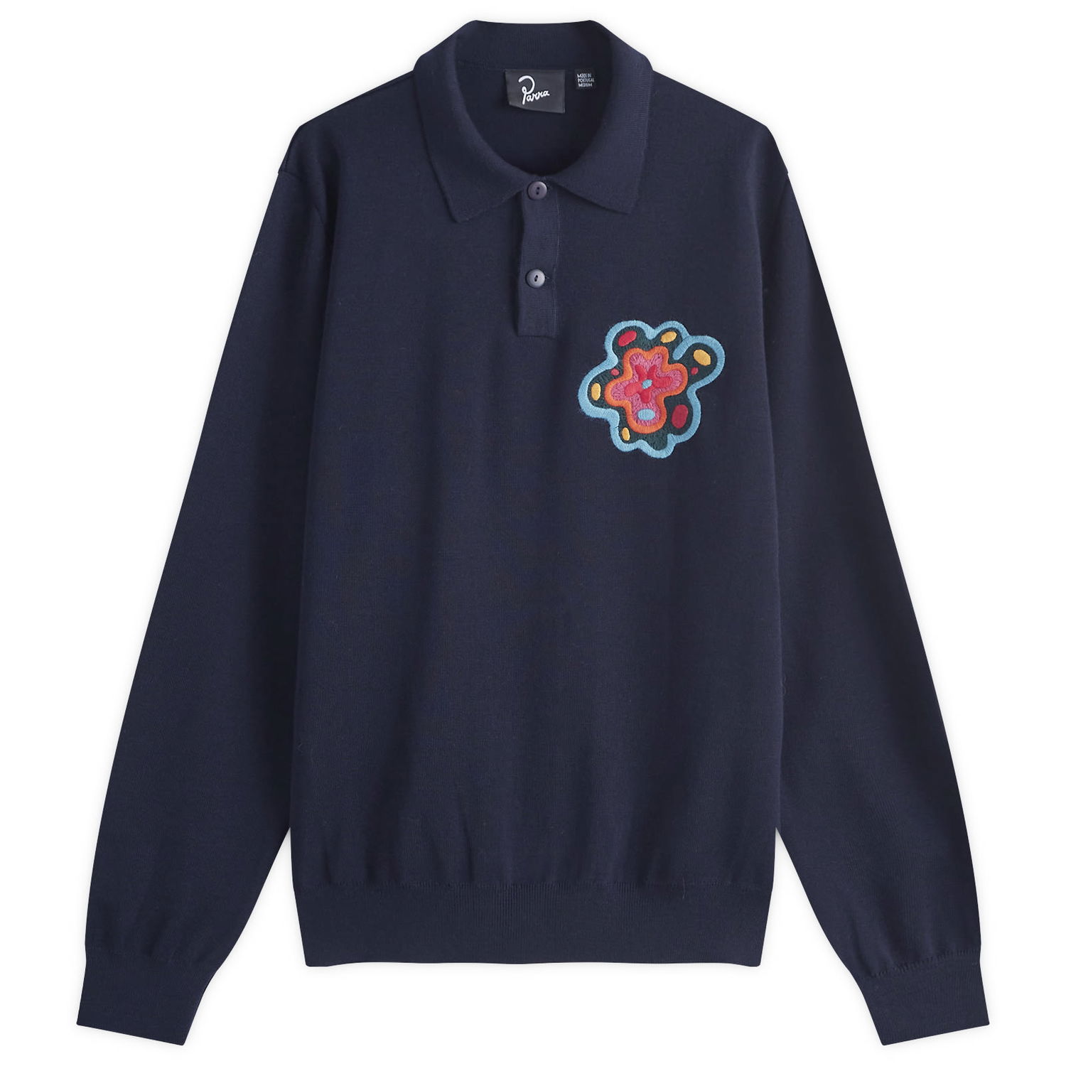 Polotröja By Parra Flower Blob Knitted Polo Shirt Mörkblå | 52226, 0