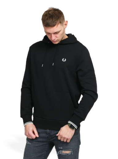 Sweatshirt Fred Perry Tipped Hooded Sweatshirt Svart | M2643 102