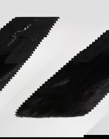 Kjol Dolce & Gabbana Dolce & Gabbana Fur Trim Midi Skirt Svart | F4DAWFGDDIHN0000, 0