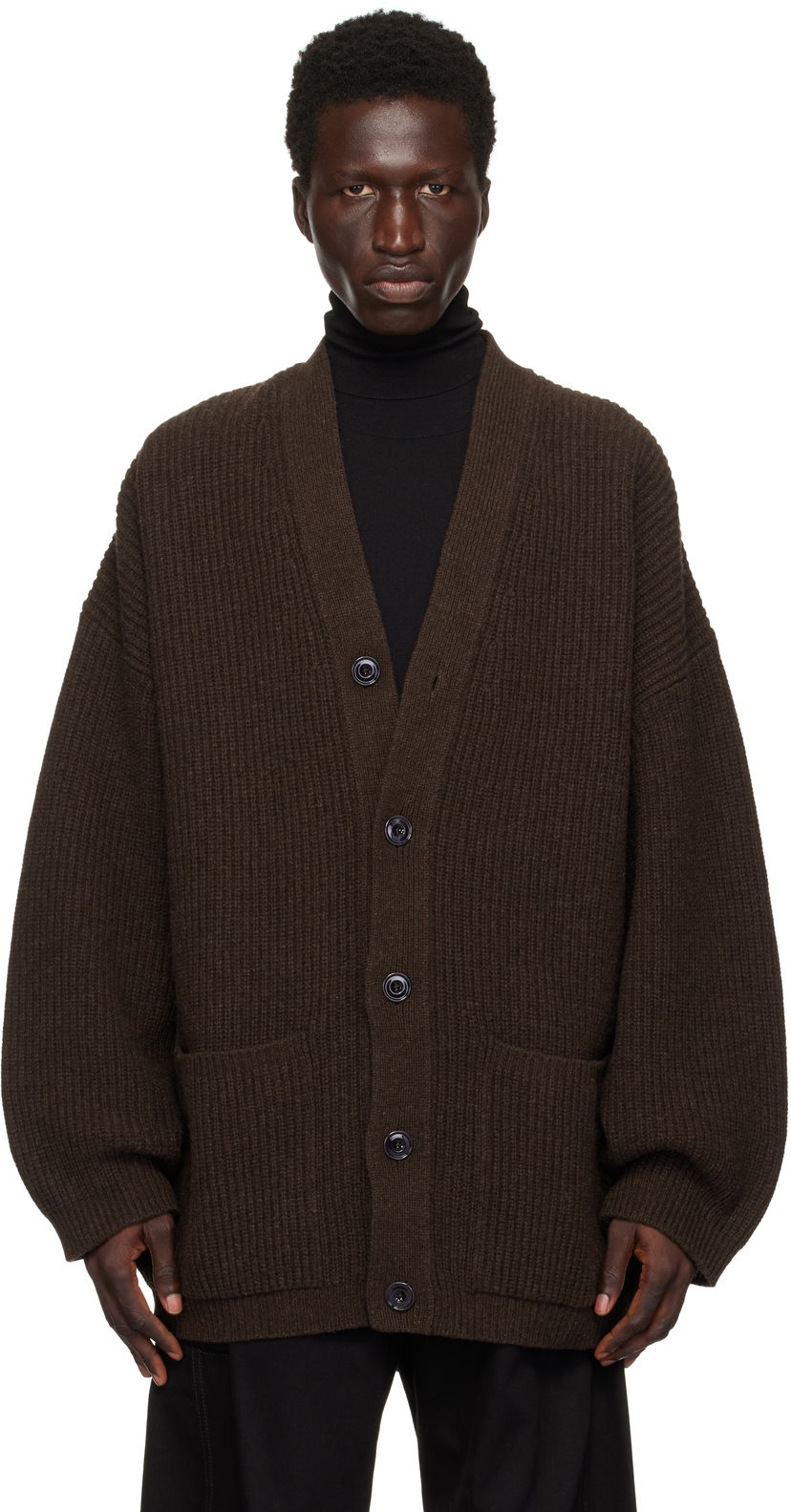 Sweater LEMAIRE Felted Cardi Cardigan Brun | CO1077 LK1027
