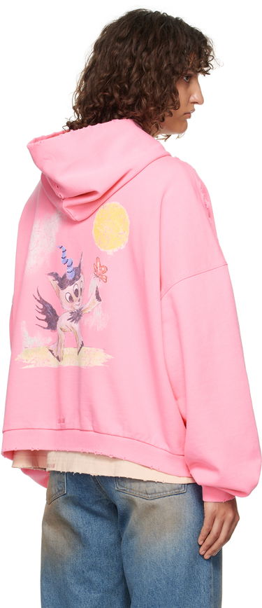 Sweatshirt We11done Monster Pony Distressed Hoodie Rosa | WD-TH3-24-828-U-PK, 2