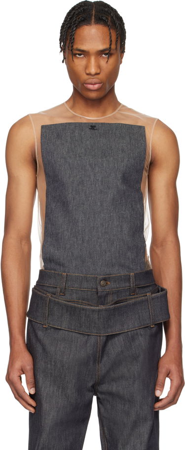 Linne Courrèges Courrèges Illusion Square Denim Tank Top Beige | 125JDE092DE0035, 0