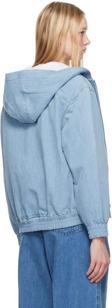 Jacka MAISON KITSUNÉ Maison Kitsuné Zipped Hooded Denim Jacket Blå | OW02103WD4010, 2