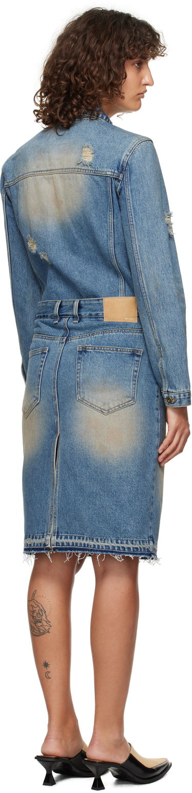 Klä We11done We11done Washed Denim Midi Dress Blå | WD-DO3-24-304-W-BL, 2