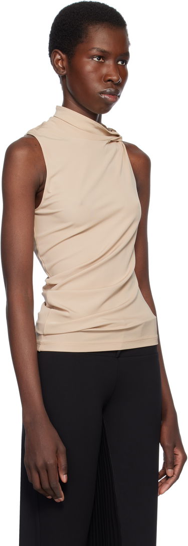 Linne Courrèges Courrèges Draped Jersey Tank Top Beige | 125JDE120JS0145, 1