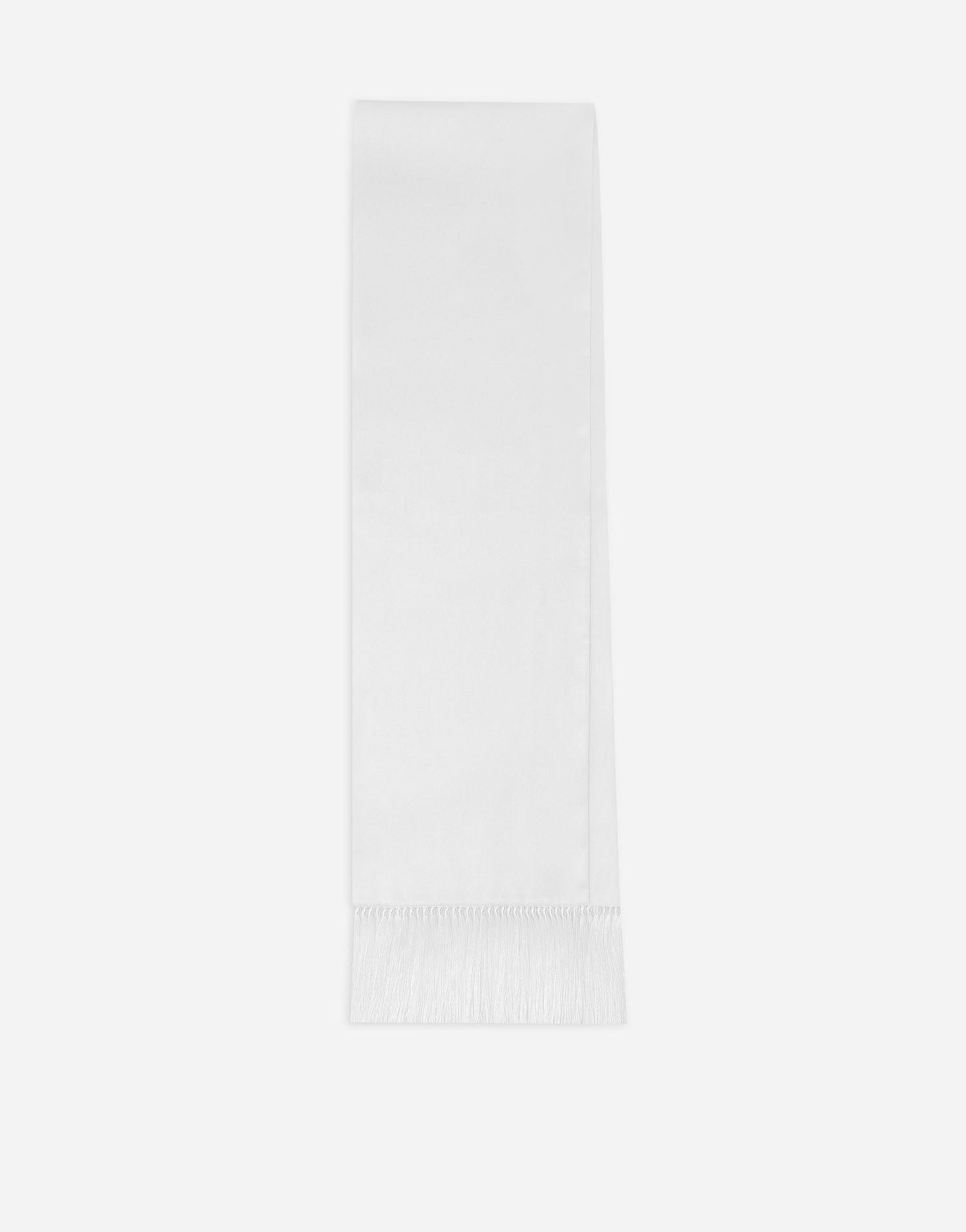 Halsduk Dolce & Gabbana Silk Satin Scarf With Fringing Vit | GQ359EFU1AUW0800, 0