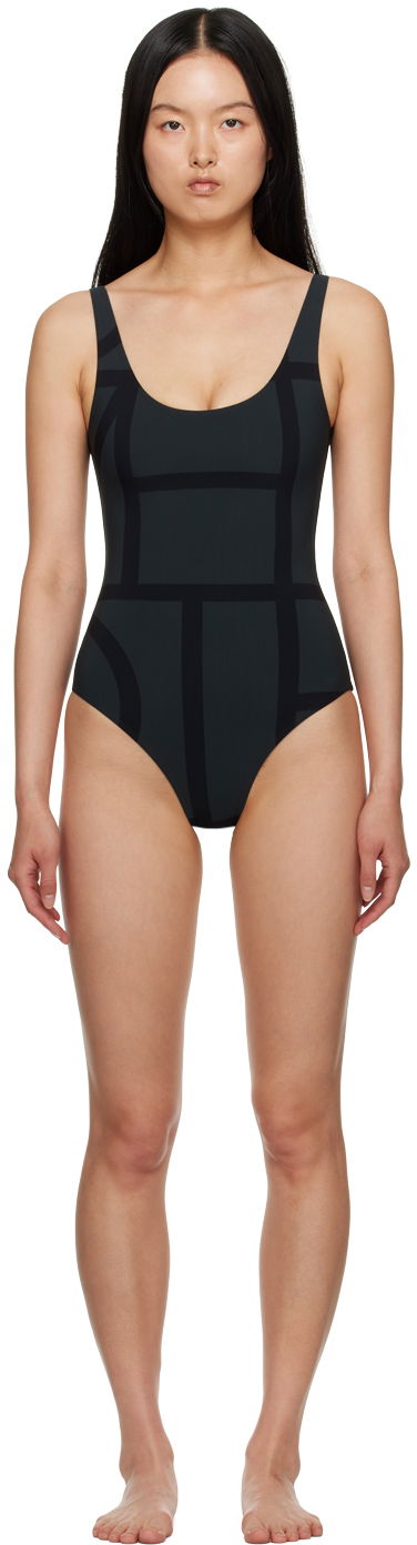 Badkläder TOTEME One-Piece Monogram Swimsuit Svart | 213-842-795