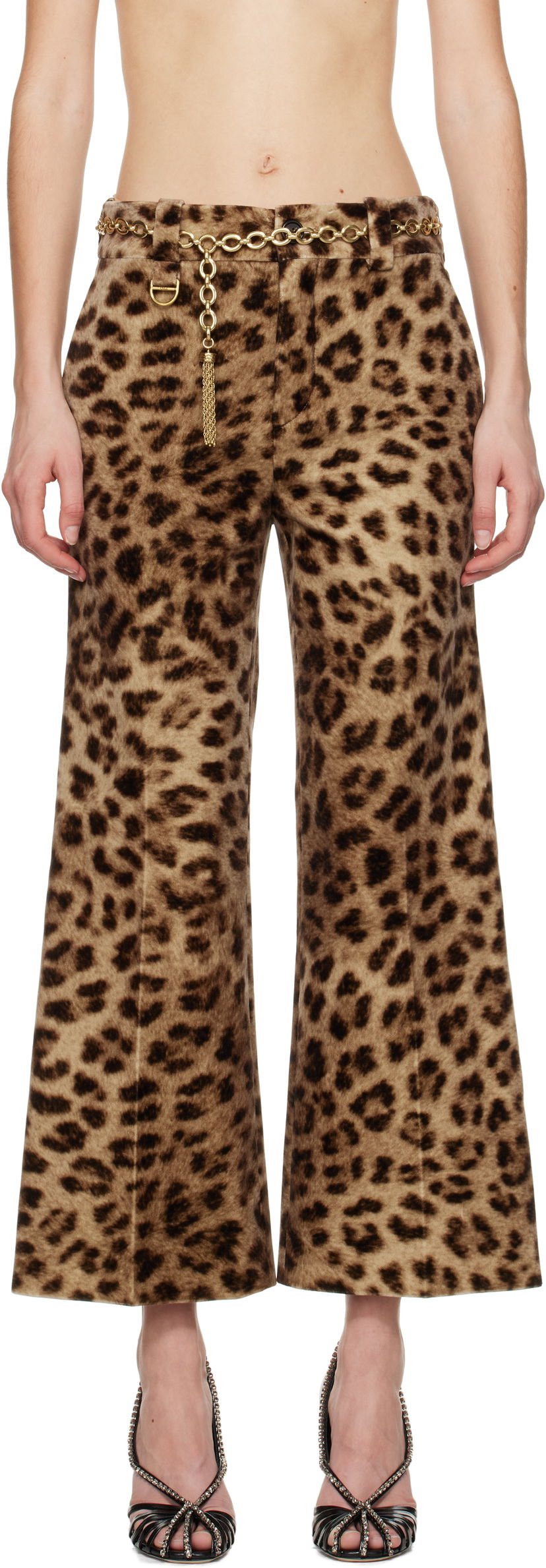 Byxor CHLOÉ Chloé Cropped Bootcut Trousers Brun | CH25SPA31290