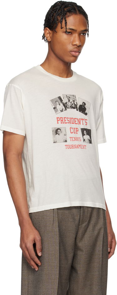 T-shirt Bode Bode 'President's Cup' Tennis Tournament Graphic T-Shirt Vit | MRS25CS020, 4