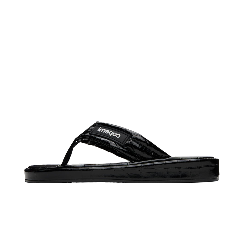 Sneakers och skor Coperni Embossed Logo Thong Platform Sandals Svart | COPSH37838