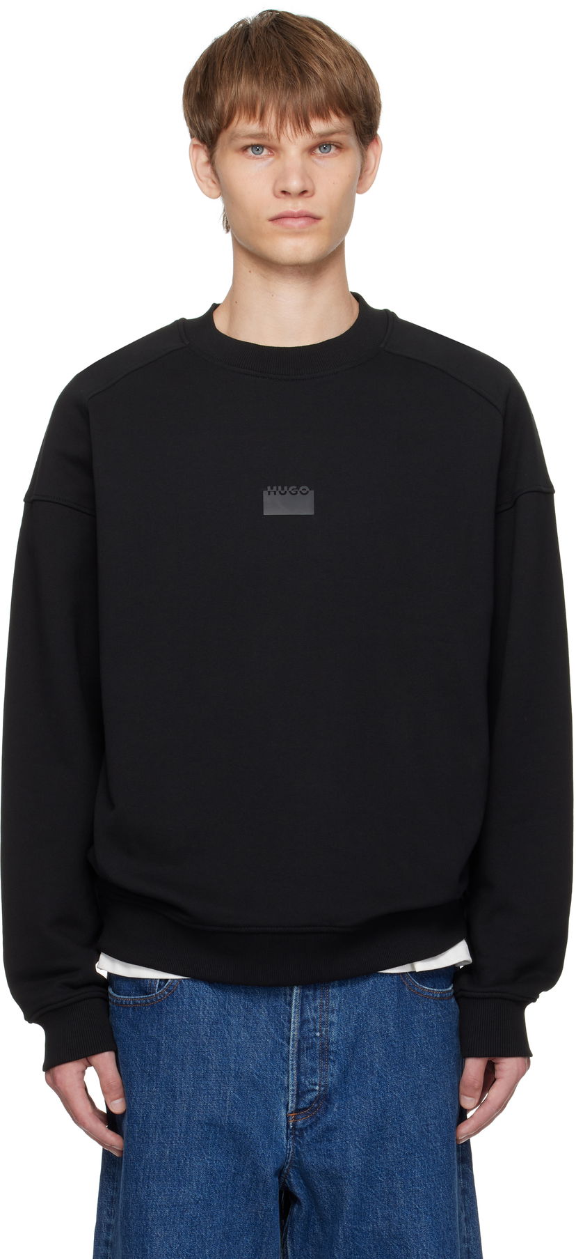 Sweatshirt BOSS HUGO Bonded Logo Sweatshirt Svart | 50546672
