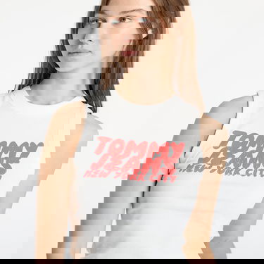 Linne Tommy Hilfiger Tommy Jeans Women's Slim Fit Bubble Graphic Tank Top Vit | DW0DW21339 YBL, 4