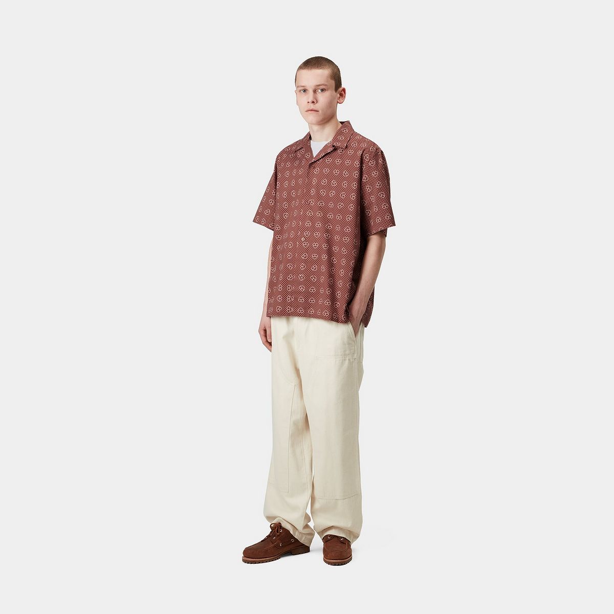 Skjorta Carhartt WIP Carhartt WIP Furoshiki Print Short Sleeve Shirt Brun | I034549_15, 1