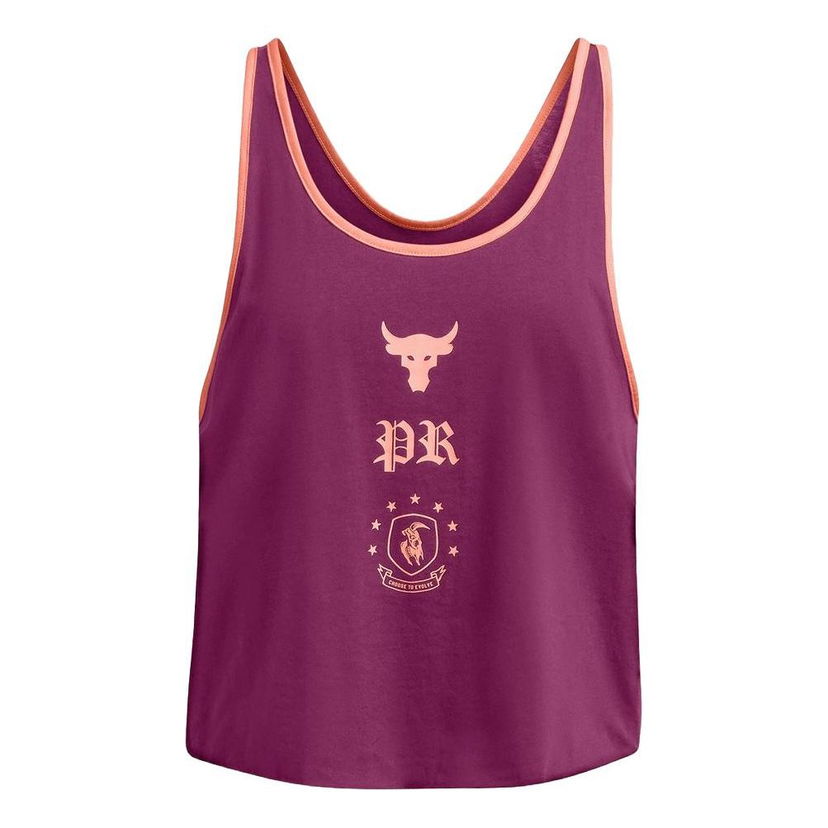 Linne Under Armour Project Rock Badge of Honor Tank Top Purpur | 1386439-505