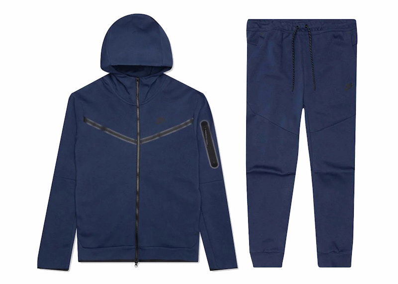 Träningsoverall Nike Kids' Tech Fleece Full-Zip Hoodie & Joggers Set Mörkblå | CU9223-410/CU9213-410