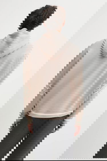 Sweatshirt Filling Pieces Knit Hoodie with Applique Beige | 422532500265, 2