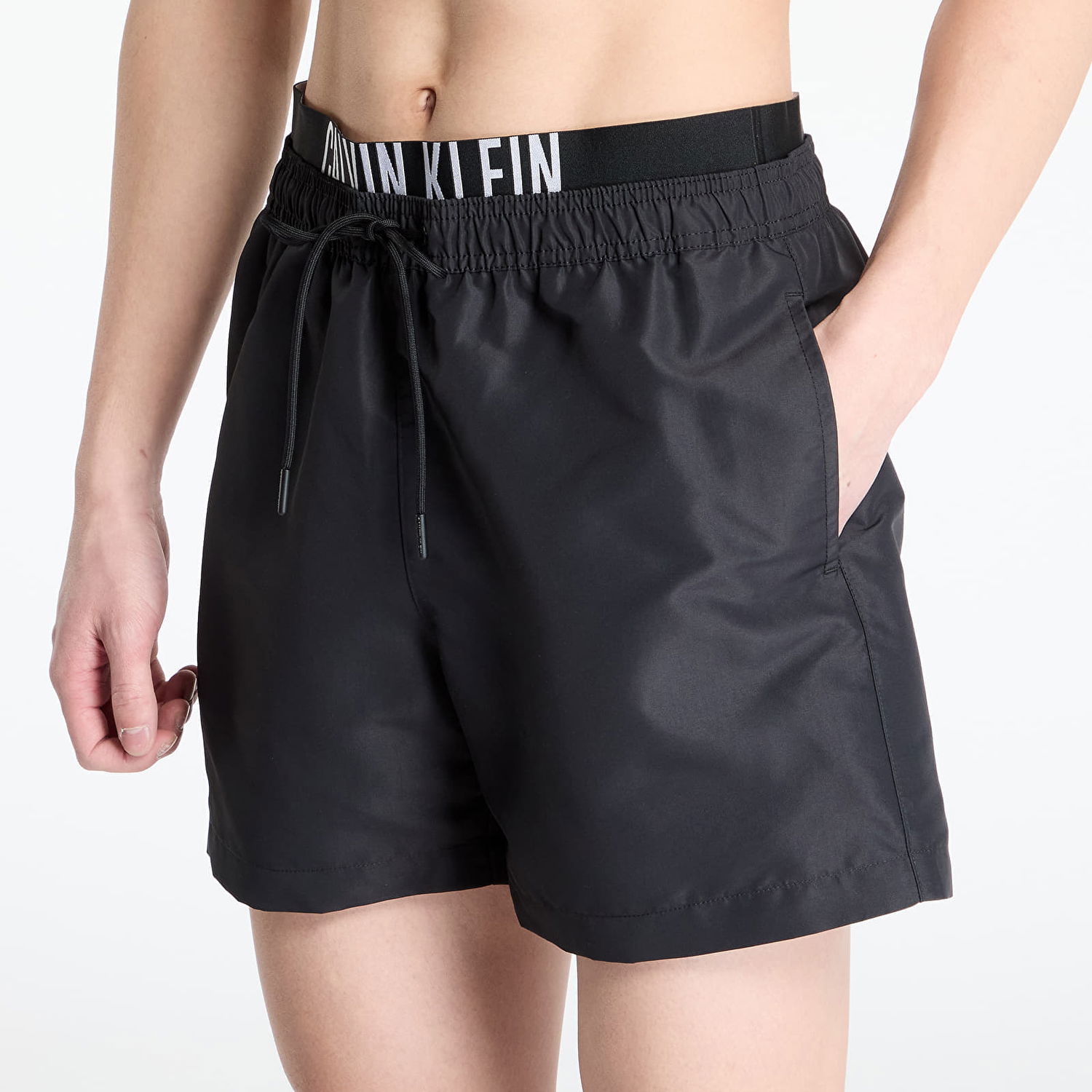Badkläder CALVIN KLEIN Calvin Klein Jeans Medium Double Wb Boardshorts Svart | KM0KM01093 BEH, 1