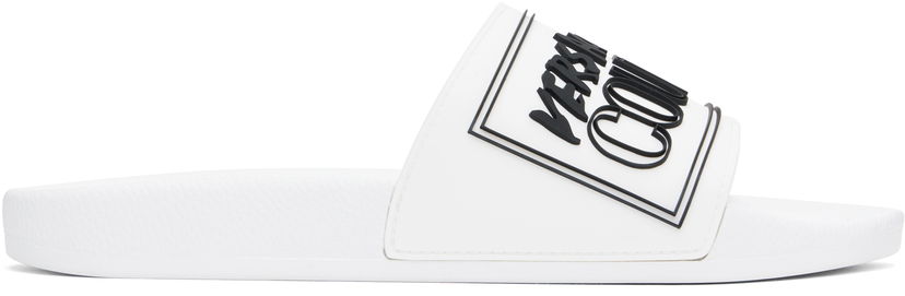 Sneakers och skor Versace Versace Jeans Couture Logo Shelly Pool Slides Vit | E78YA3SQ3_EZSC22