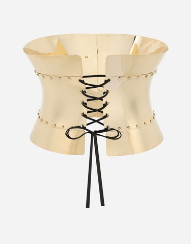 Bälten Dolce & Gabbana Rigid Wide Corset Belt With Padlocks Metallisk | WLP8S1W1111ZOO00, 2