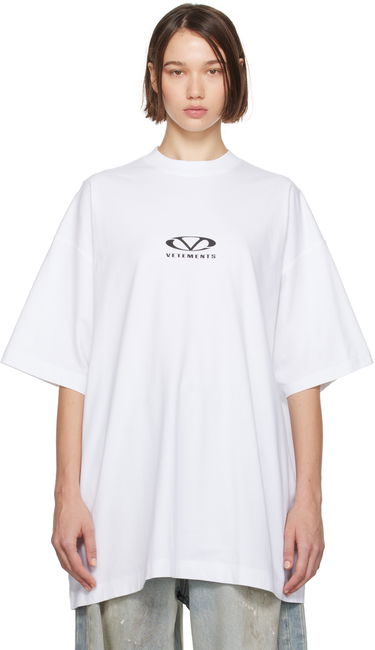 T-shirt VETEMENTS Oval Logo Oversized T-Shirt Vit | UA66TR605W, 0