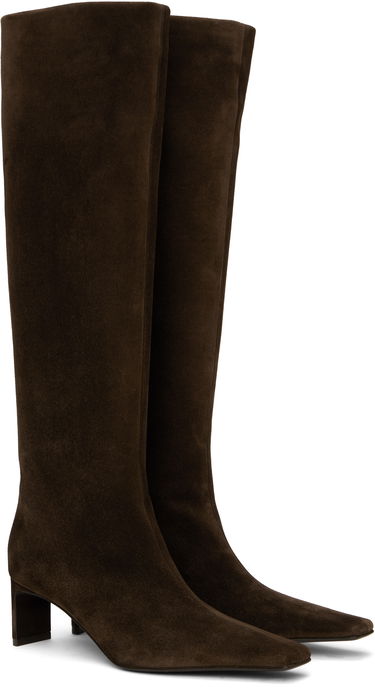 Sneakers och skor Khaite Khaite Ona Suede Knee-High Boots Brun | F1099-726, 3