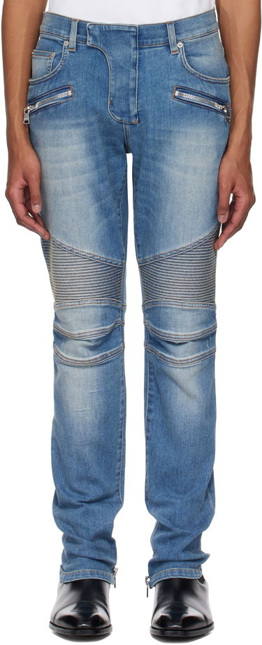 Jeans Balmain Balmain Slim-Fit Biker Jeans Blå | EH1MG115DF44, 0