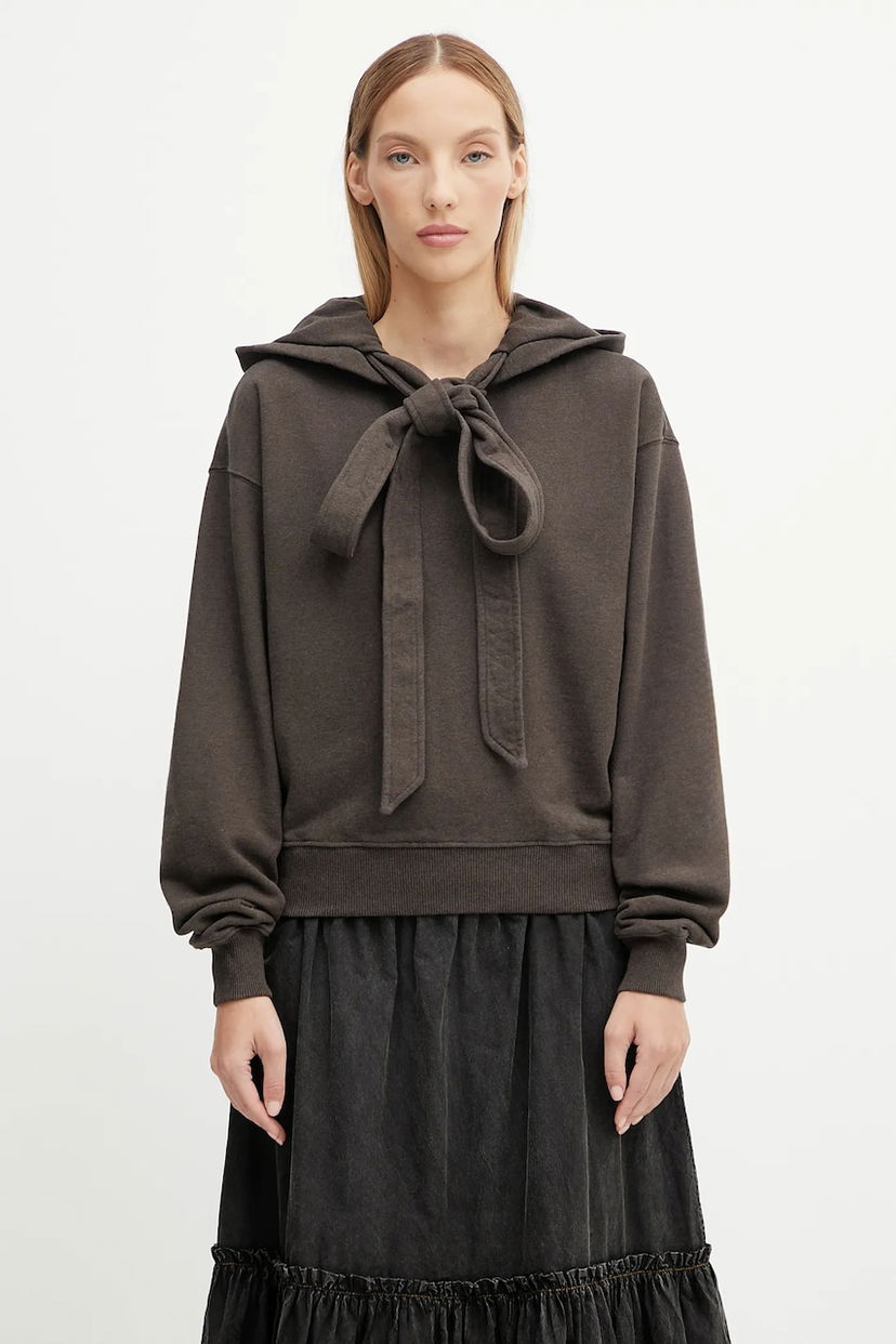 Sweatshirt JW Anderson JW Anderson Tied Bow Hoodie Brun | JW0244.PG1719