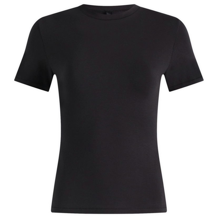 T-shirt SKIMS Cotton Jersey T-Shirt Size Large Svart | AP-TSH-0638-SOOT