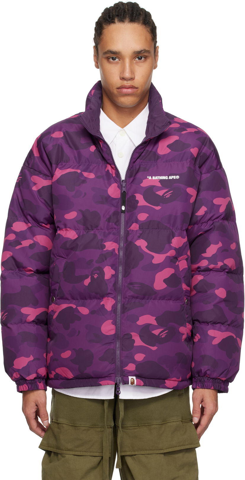 Pufferjacka BAPE Camo Reversible Down Jacket Purpur | 001DNK801007M