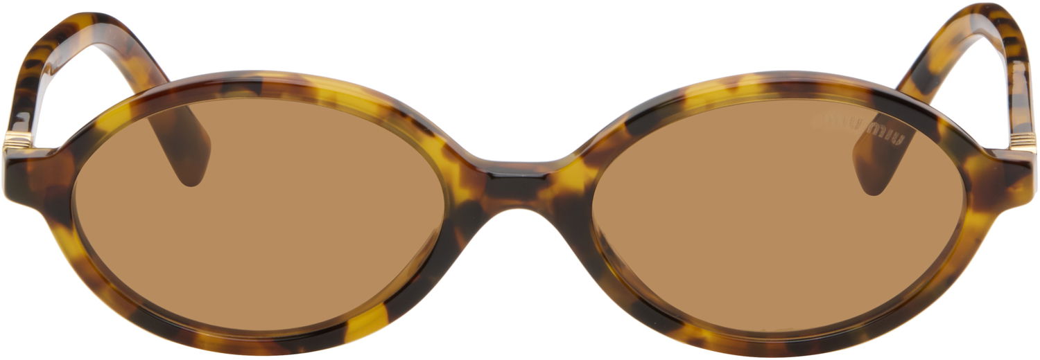 Solglasögon Miu Miu Miu Regard Tortoiseshell Round Sunglasses Brun | 0MU 04ZS 8056262145609, 0