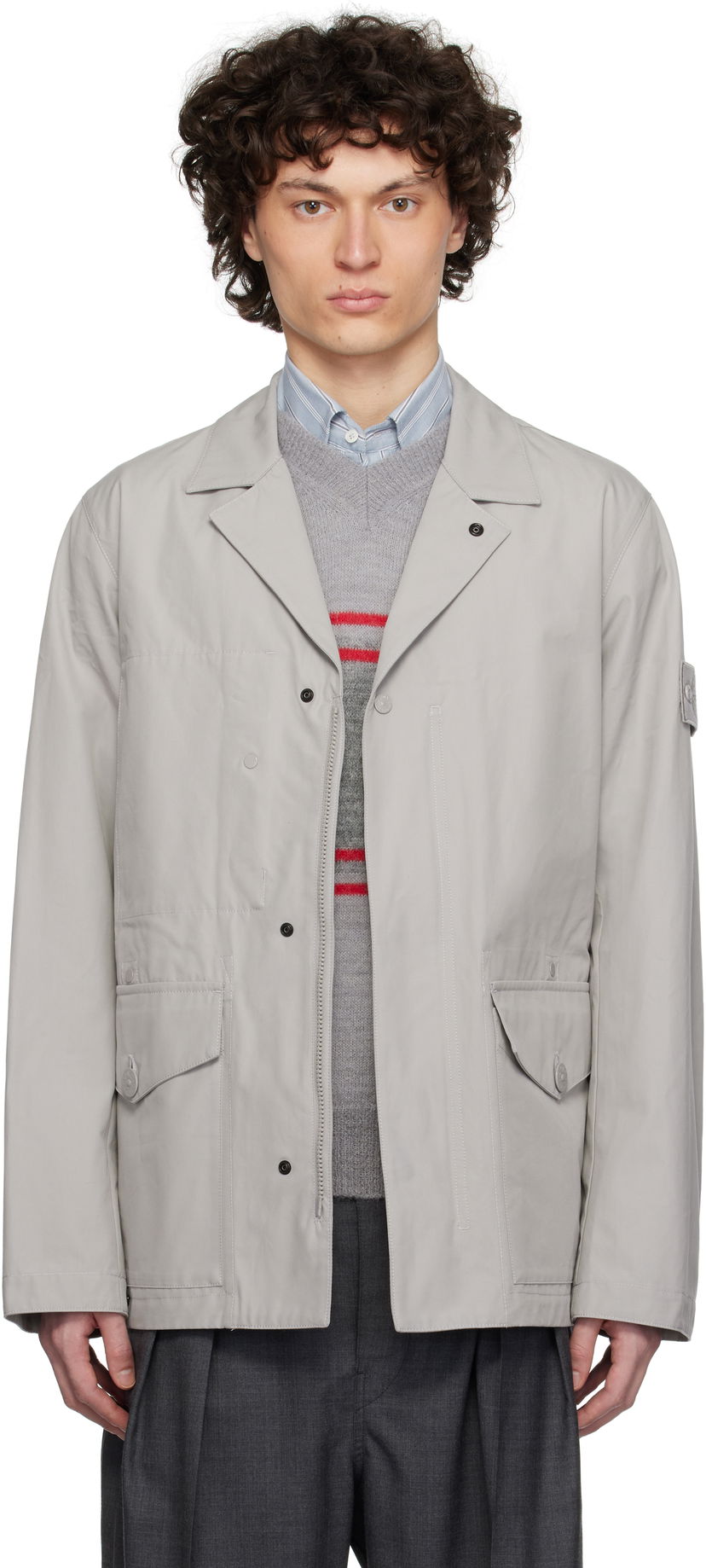 Jacka Stone Island Stone Island Weatherproof Cotton Canvas Jacket Grå | K1S15 A100002 S00F1