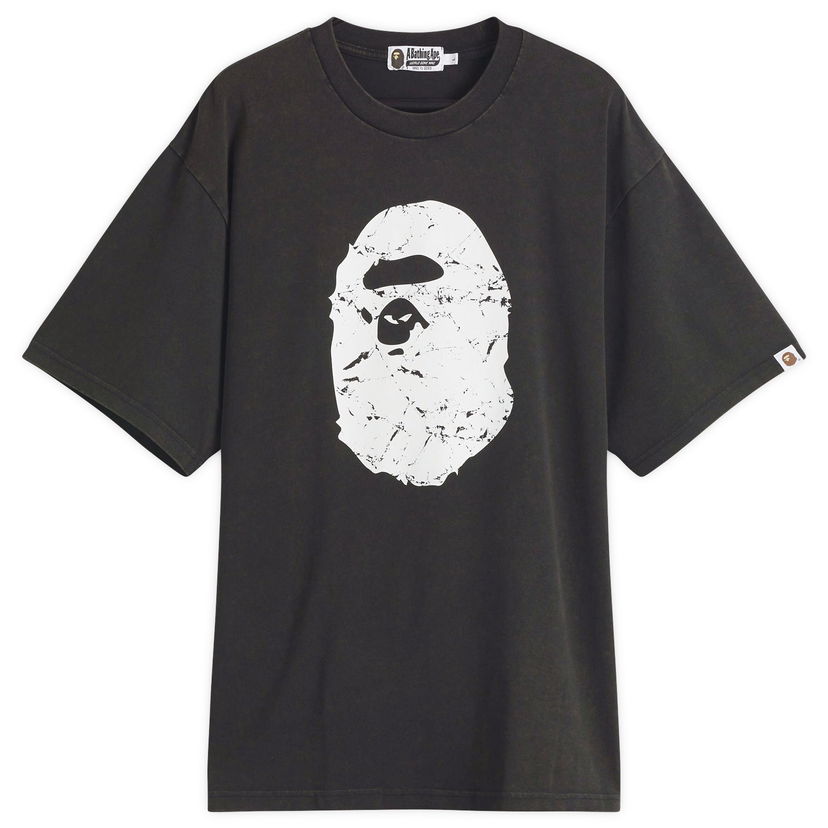 T-shirt BAPE A Bathing Ape Heavy Washed Ape Head Relaxed Fit T-Shirt, Size Large Svart | 001CSL301351M-BLK