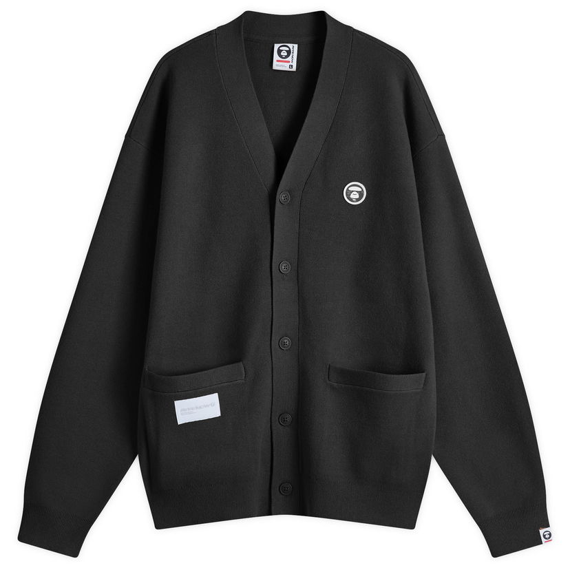 Sweater AAPE by A Bathing Ape AAPE Now Camo Badge Knit Cardigan Svart | AAPKNMB335XXNBKX