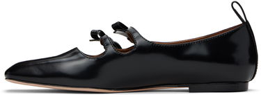 Klä SHUSHU/TONG SHUSHU/TONG Double Bow Mary Jane Ballerina Flats Svart | MWDDAC04 LEA001, 2