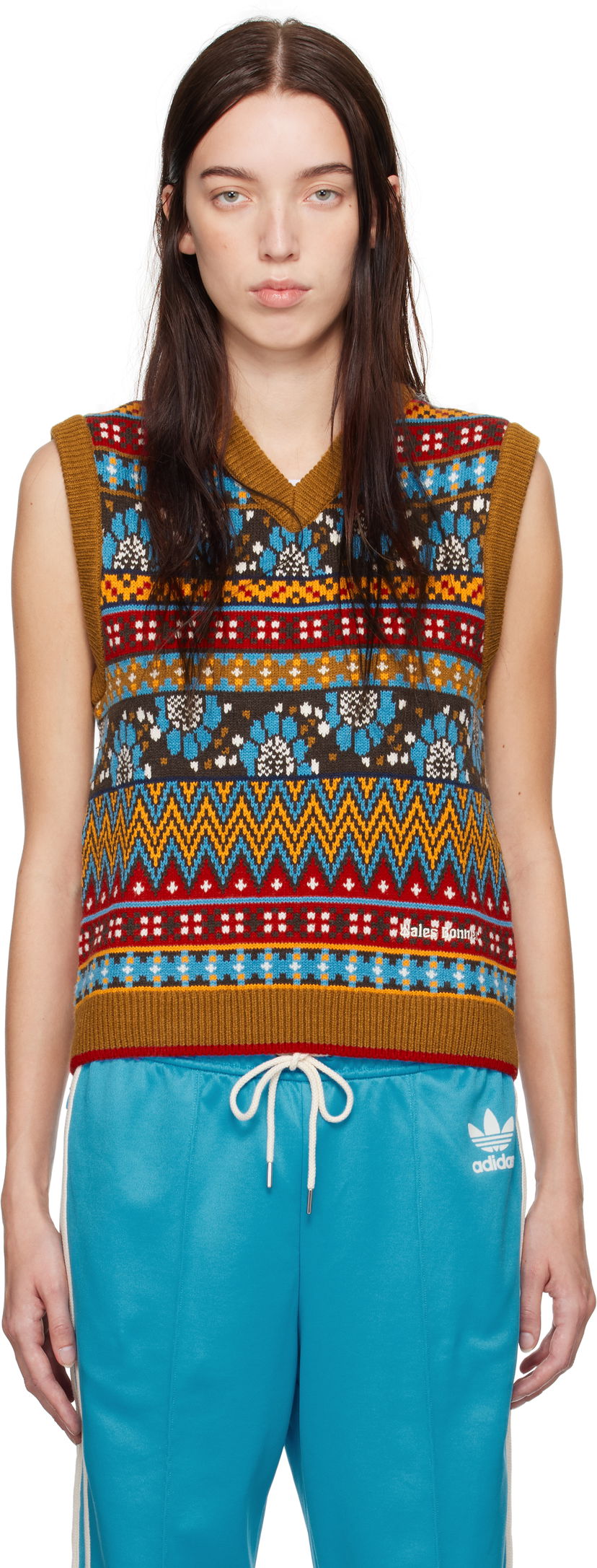 Väst Wales Bonner Wales Bonner Knit Vest Brun | JE5983