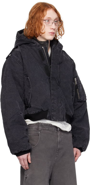 Bomberjacka Entire Studios Entire Studios W2 Denim Hooded Bomber Jacket Svart | ES2307IR, 1