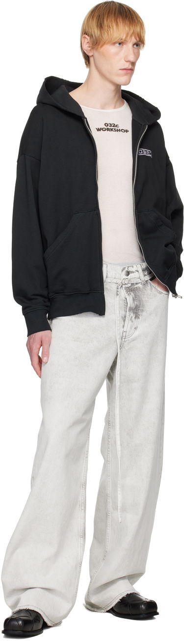 Sweatshirt 032C 032c "Routine" Zip-Up Hoodie Svart | S25-URC-0841-050, 3